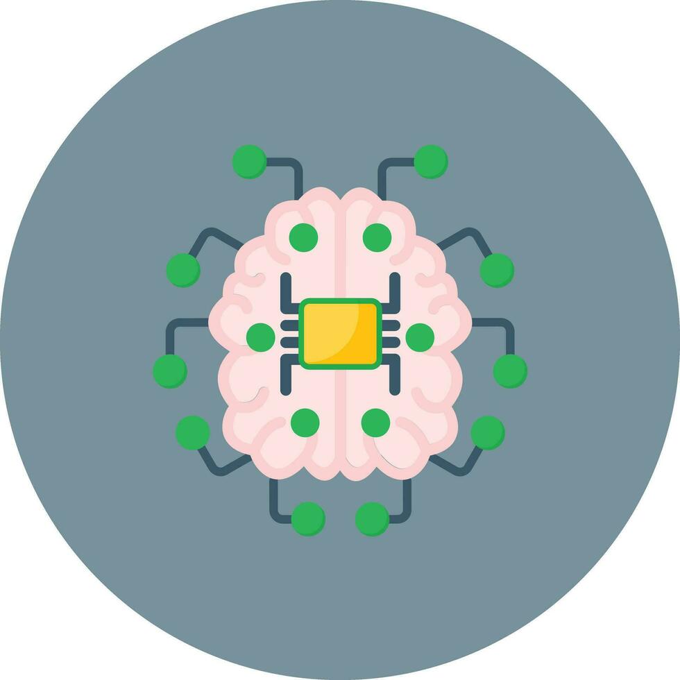 Brain Circuit Vector Icon