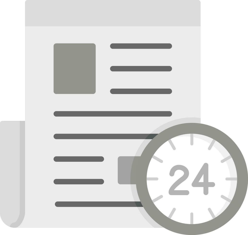 24 Hours News Vector Icon