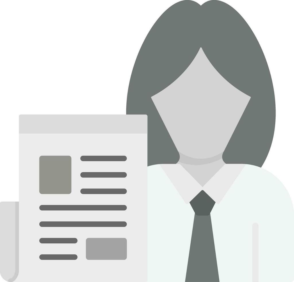 Female Journalist Vector Icon