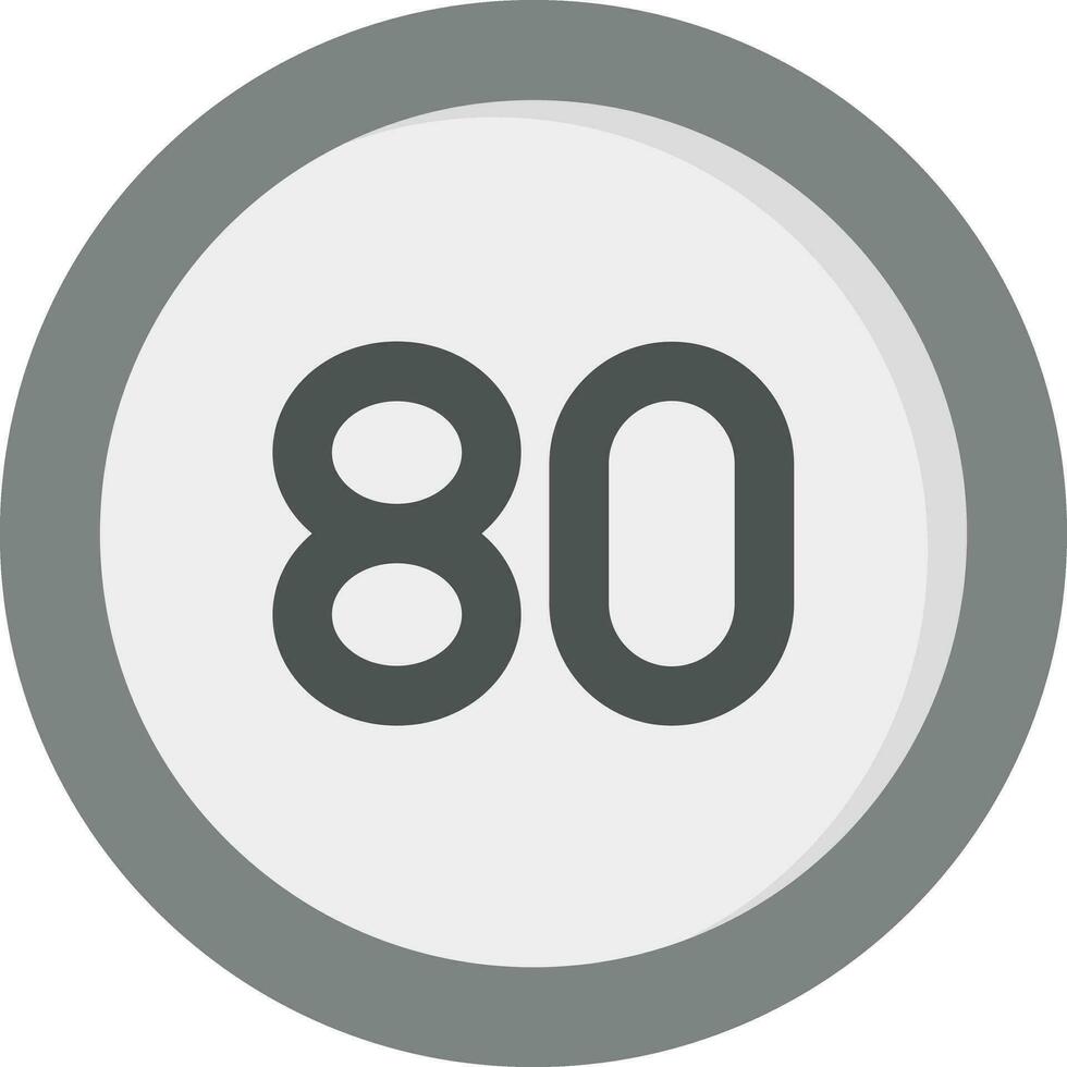 80 Speed Limit Vector Icon