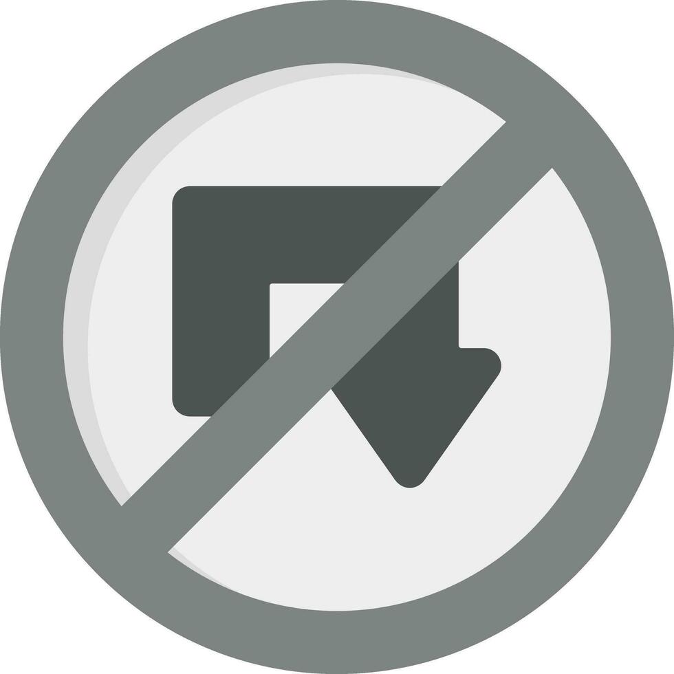 No U Turn Vector Icon