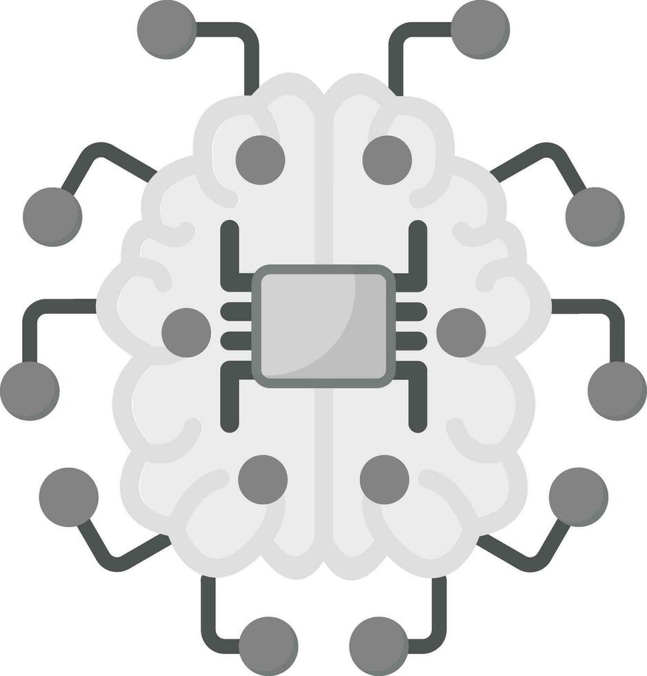 Brain Circuit Vector Icon