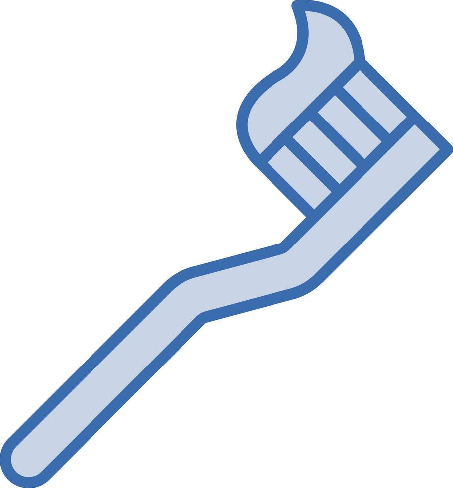 Tooth Paste on Brush Vector Icon