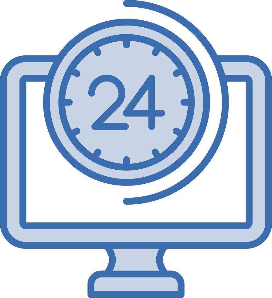 24 7 Monitoring Vector Icon