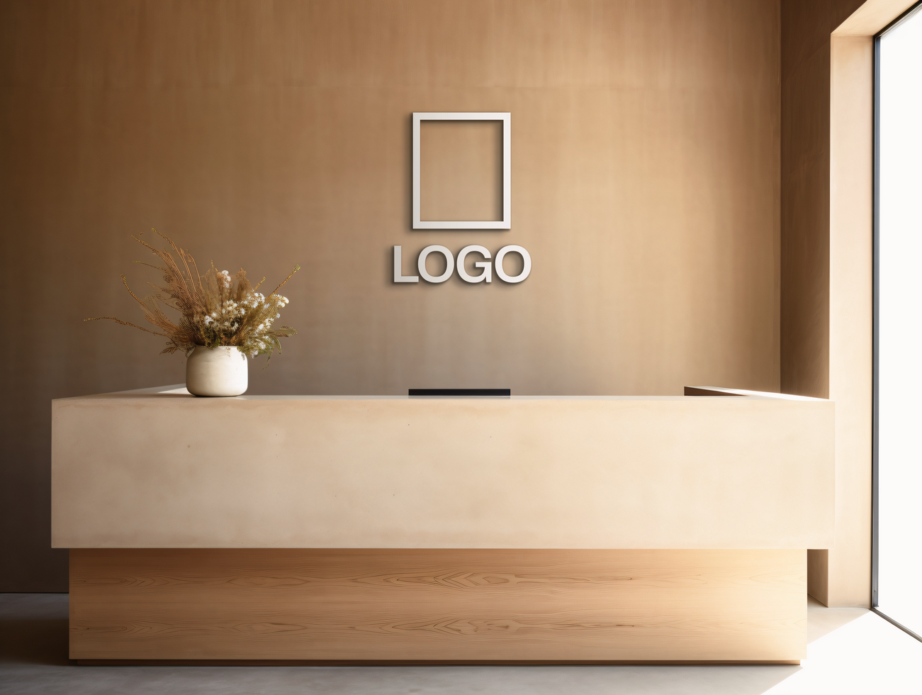 Logo Mockup Brand Identity Design AI Generative background psd