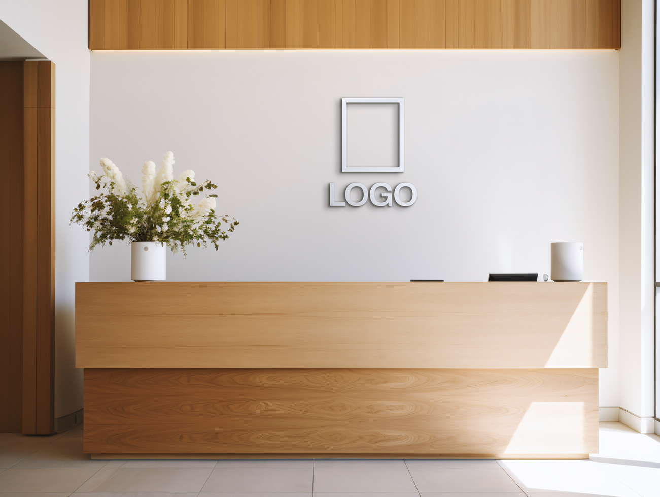 Logo Mockup Brand Identity Design AI Generative background psd