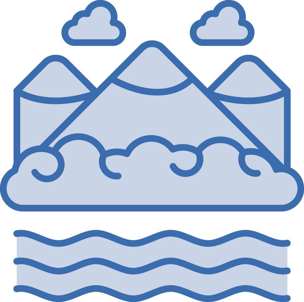 lago paisaje vector icono