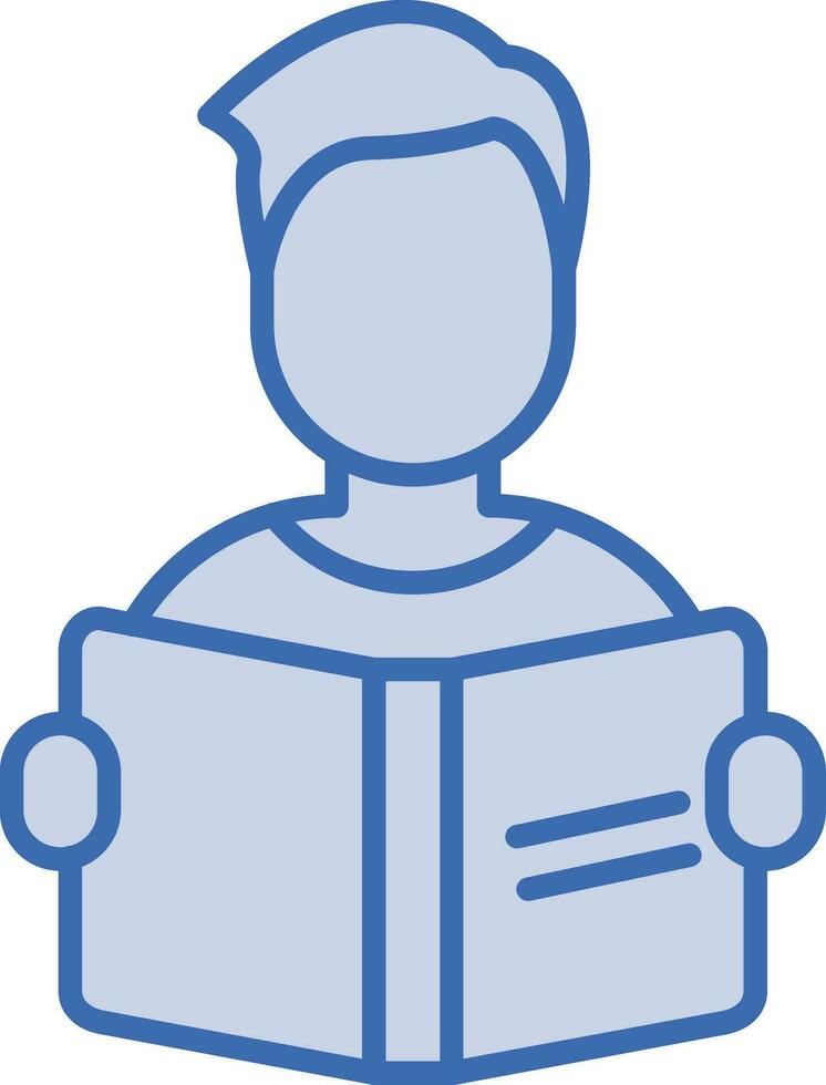 Student Reading Book Vector Icon