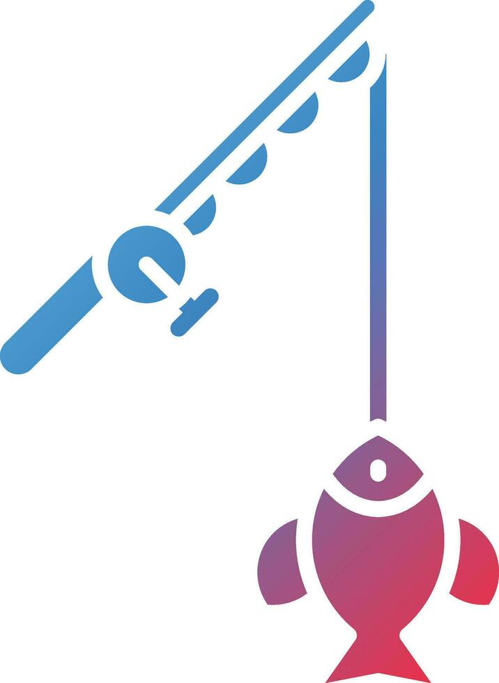 Reeling in Fish Vector Icon