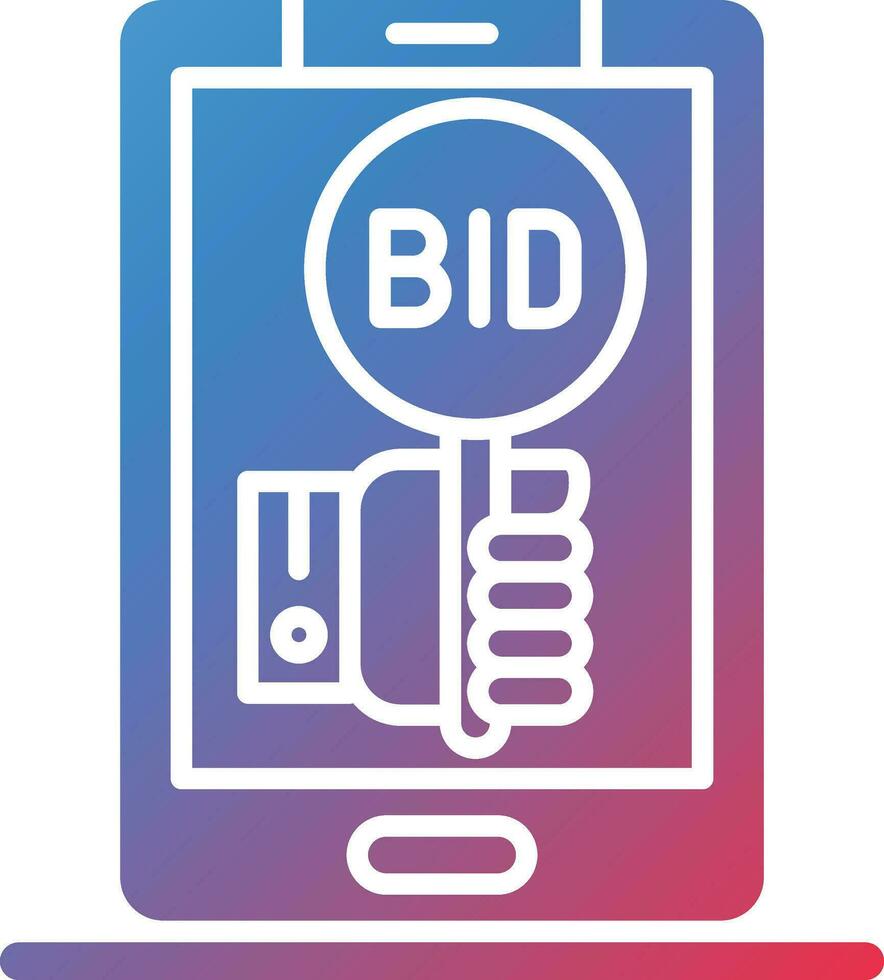 Online Bidding Vector Icon
