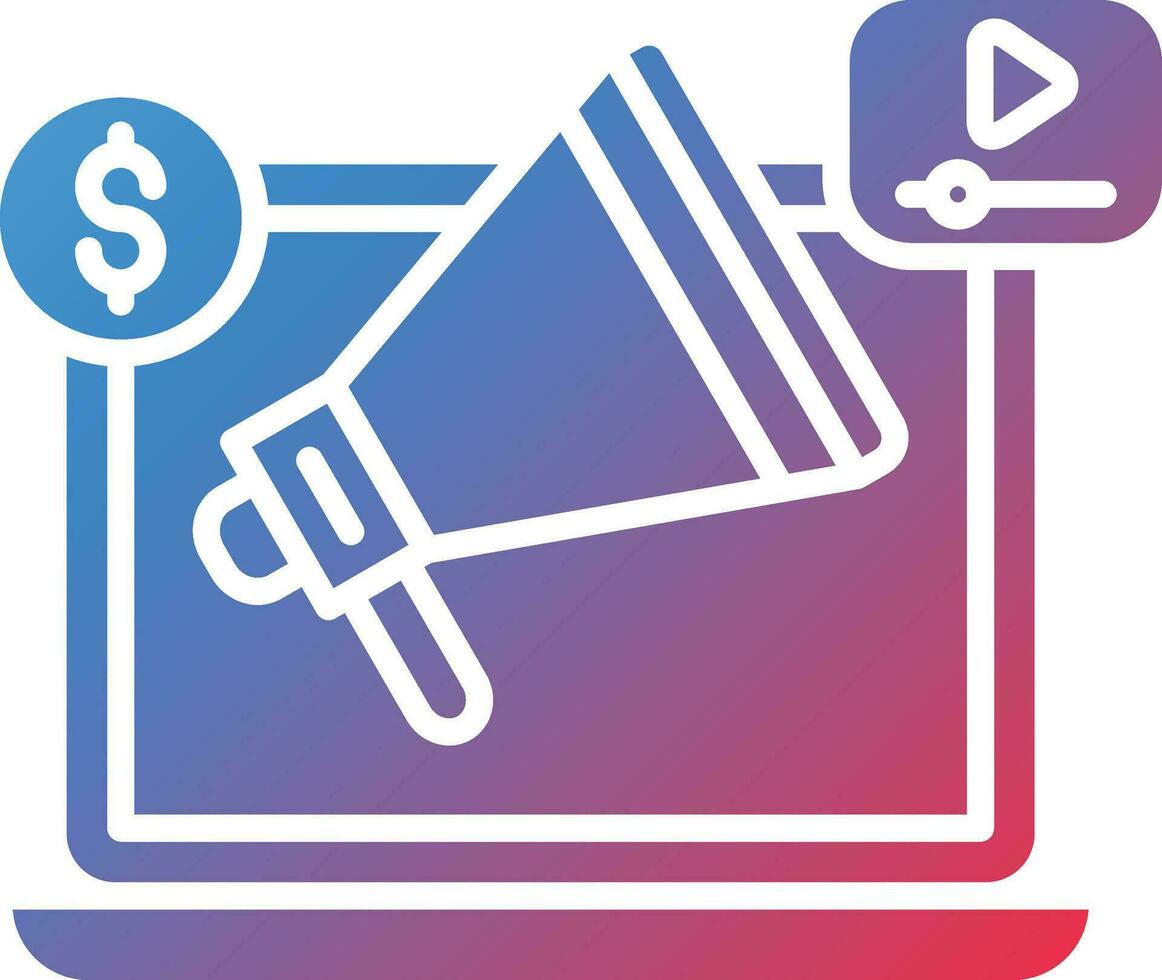 Paid Social Advertising Vector Icon