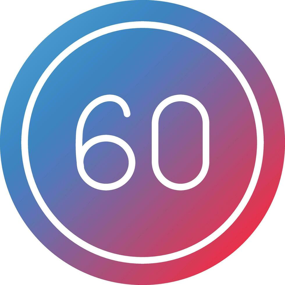 60 Speed Limit Vector Icon