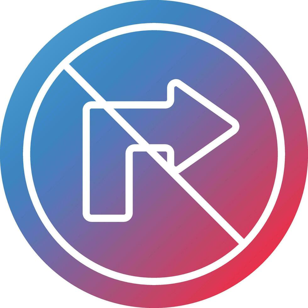 No Right Turn Vector Icon