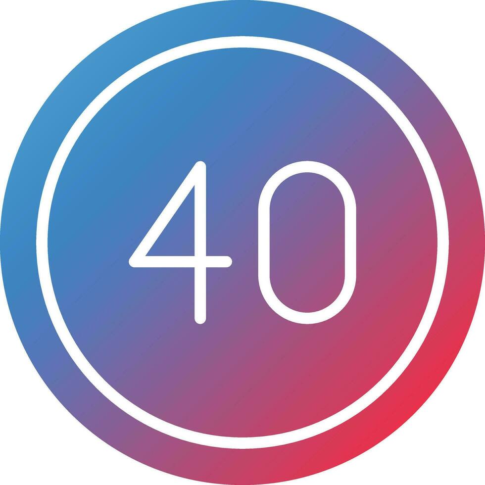 40 Speed Limit Vector Icon