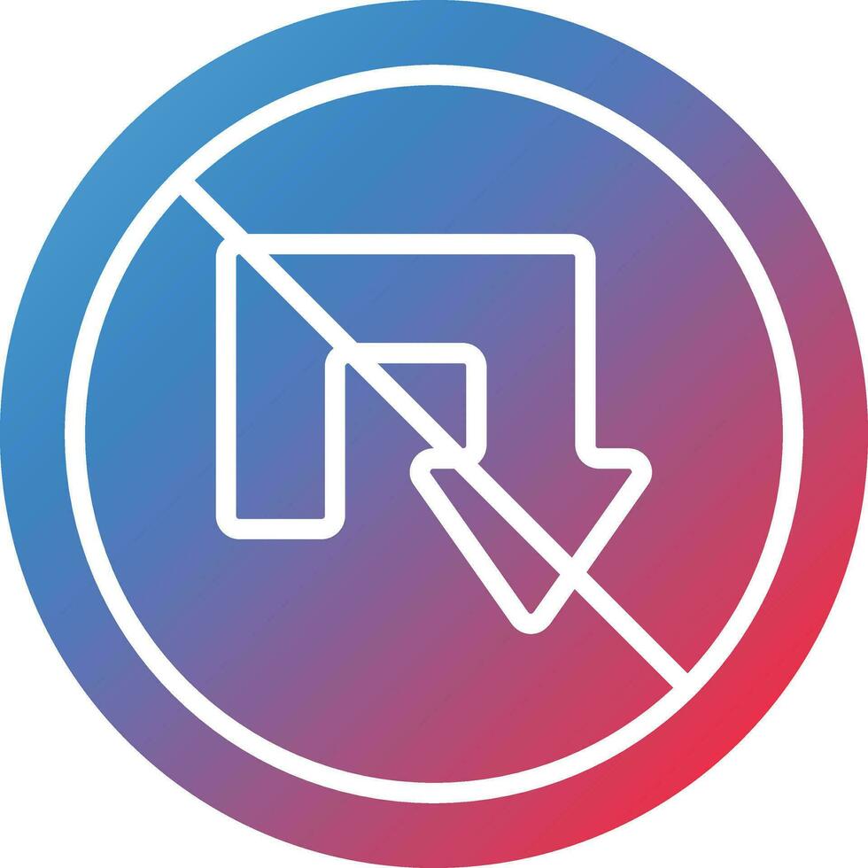 No U Turn Vector Icon
