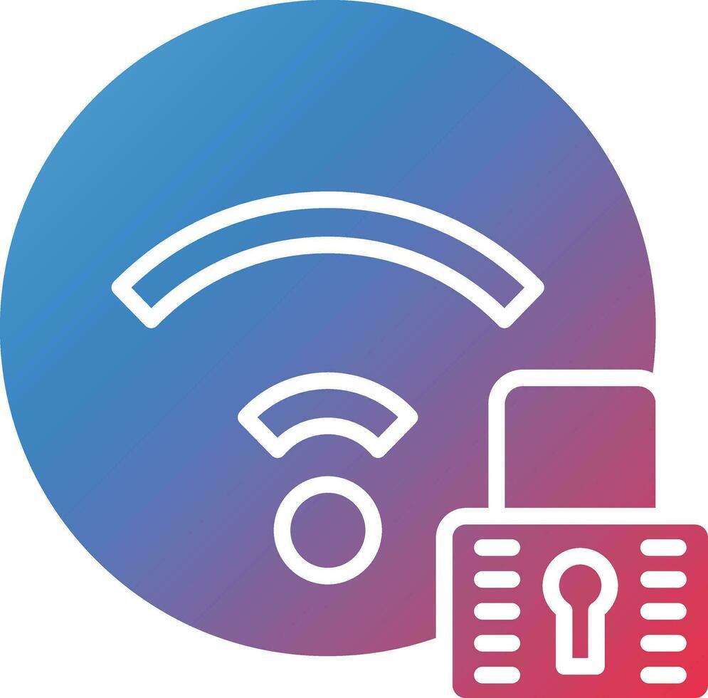 Signal Wifi 4 Bar Lock Vector Icon