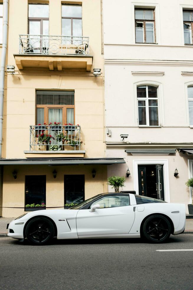 Minsk, Belarus, August 2023 -  Chevrolet Corvette sport car photo