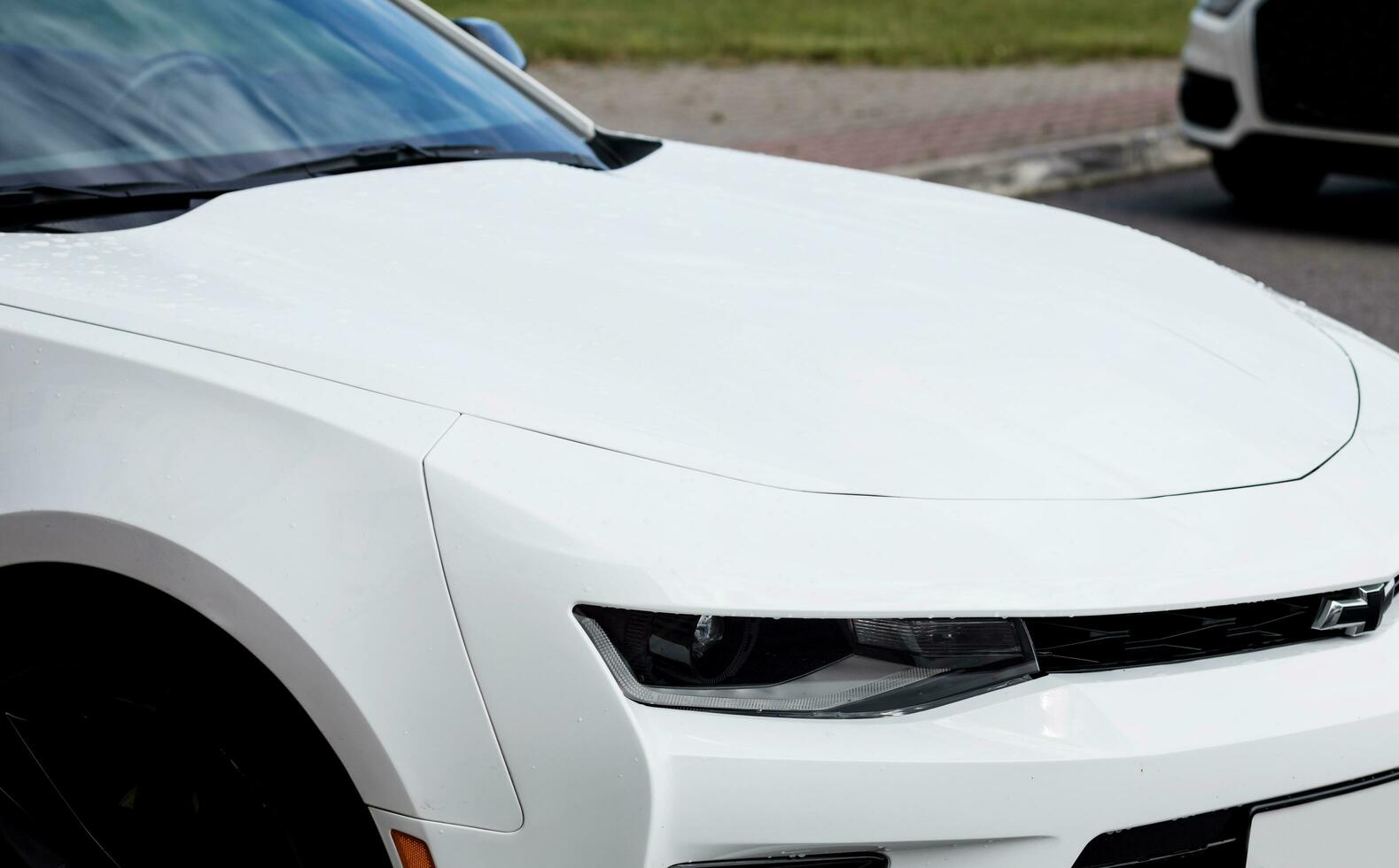 Minsk, Belarus, August  2023 - White Chevrolet Camaro photo