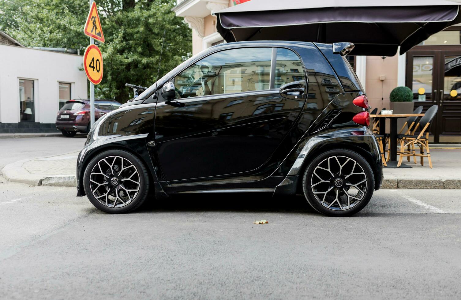 Minsk, Belarus, August 2023 - smart brabus car parked in the street. photo