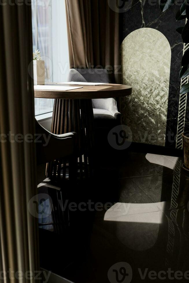 luxury furniture in cafe photo