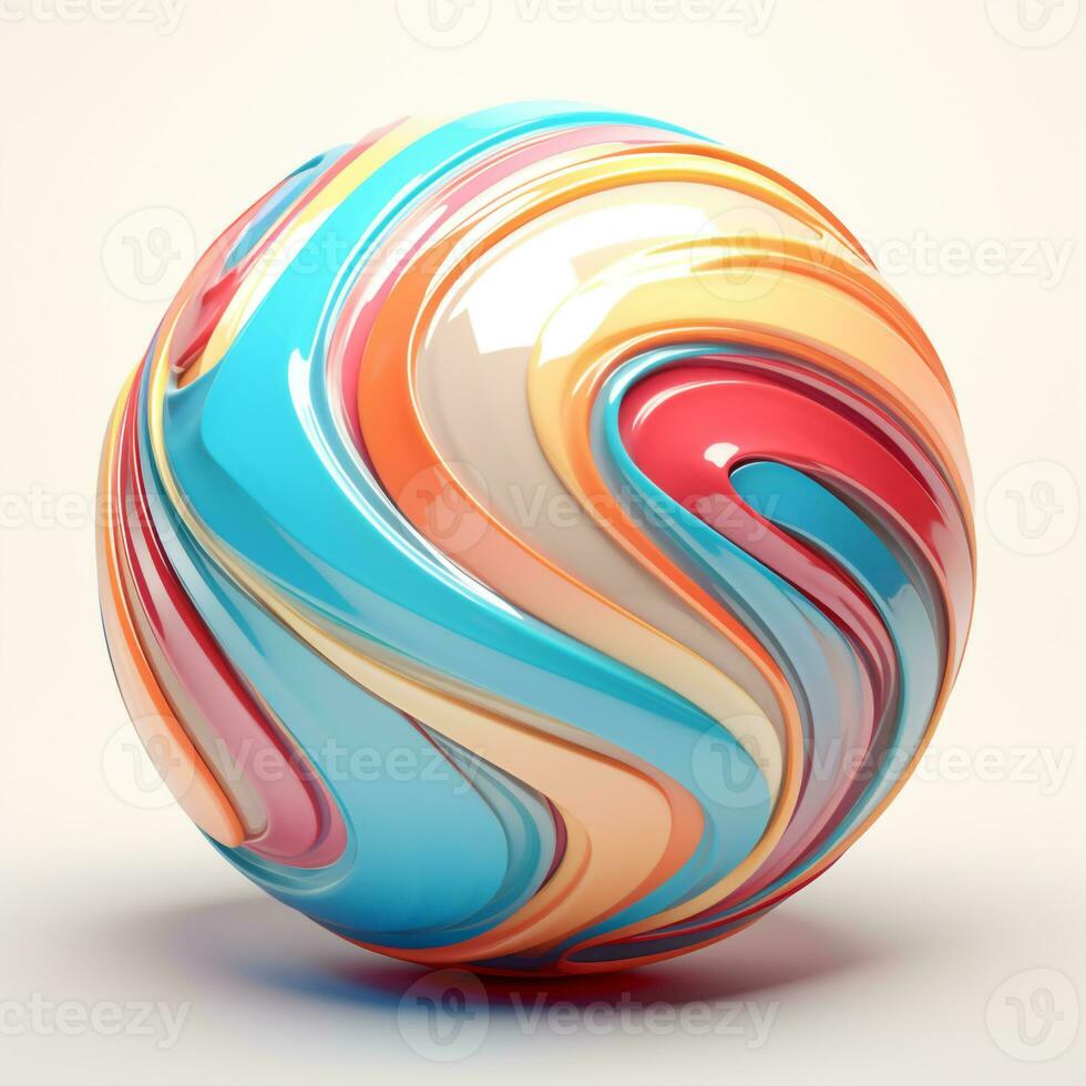 Abstract colorful sphere 3d render photo