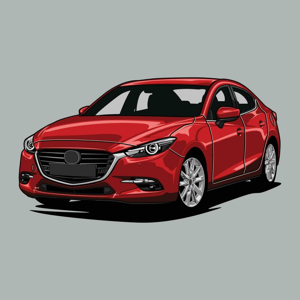 Perspective view car vector illustration for conceptual design
