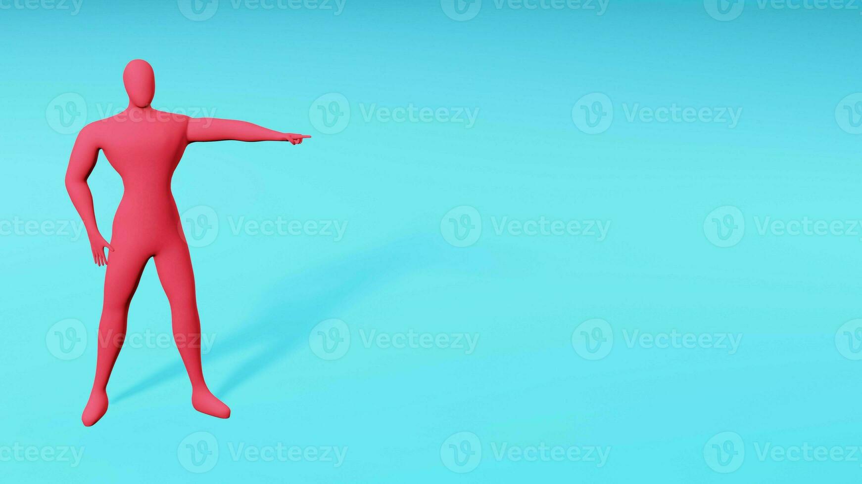 3d Angry Man Pointing Concept With Copy Space photo
