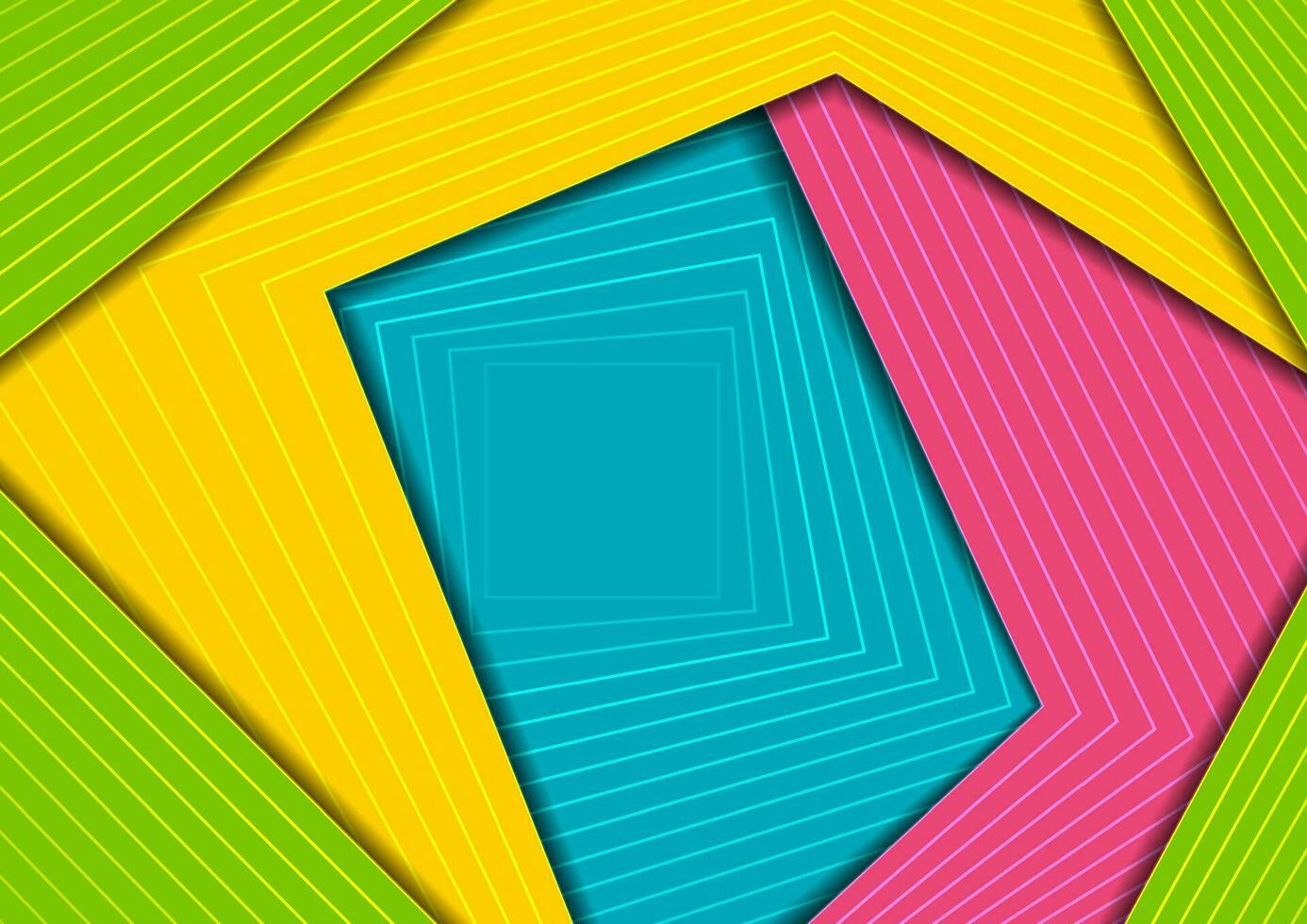 Colorful curved stripes and lines abstract geometric corporate background vector