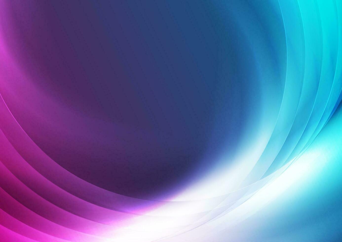 Blue ultraviolet glossy waves abstract background vector