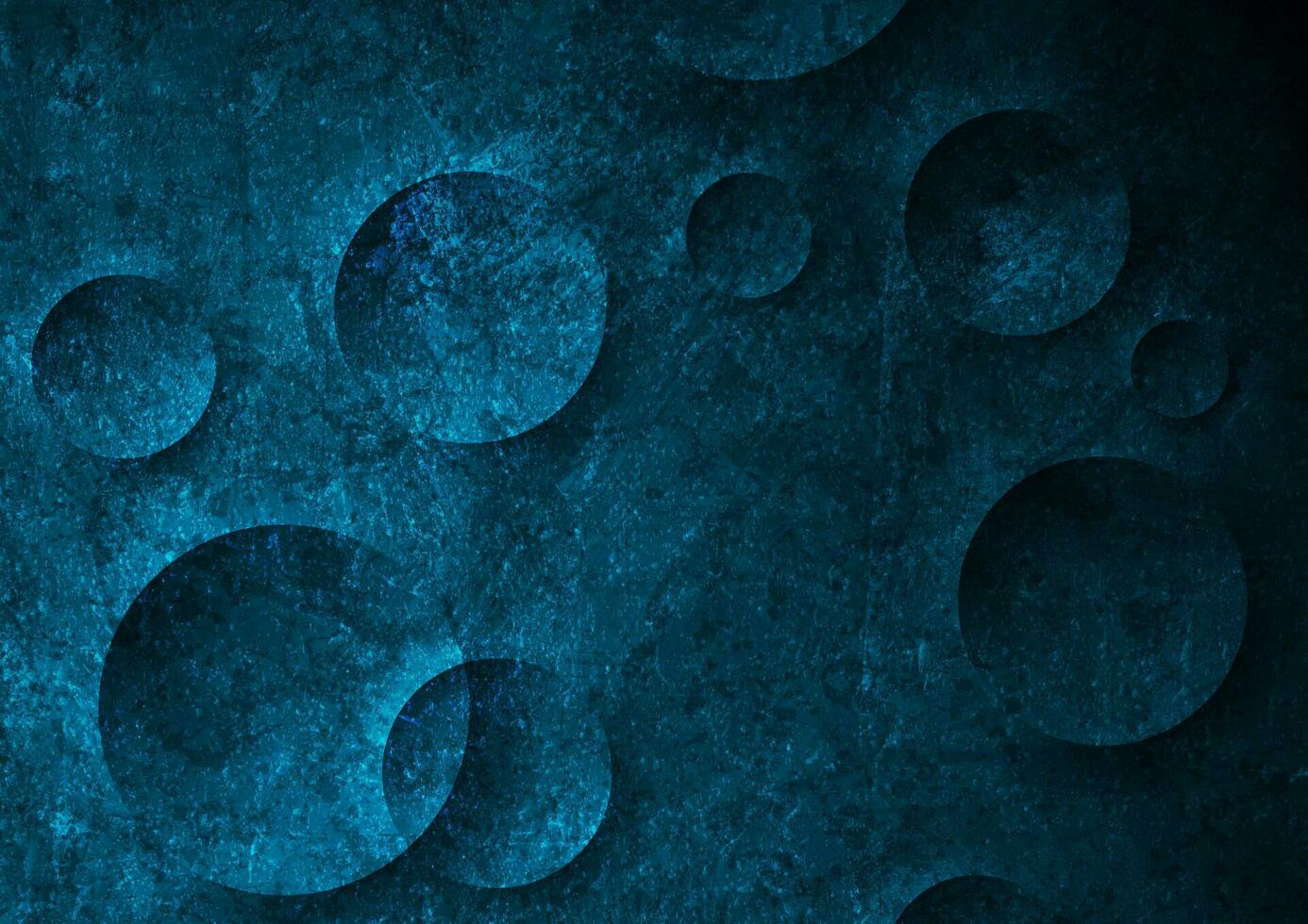 Dark blue circles abstract tech grunge background vector