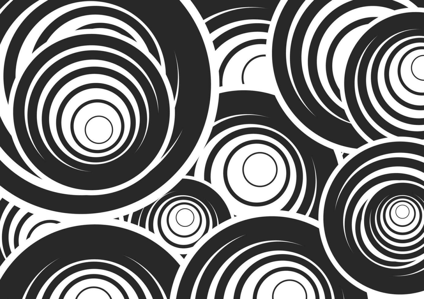 Abstract minimal background with black and white circles vector