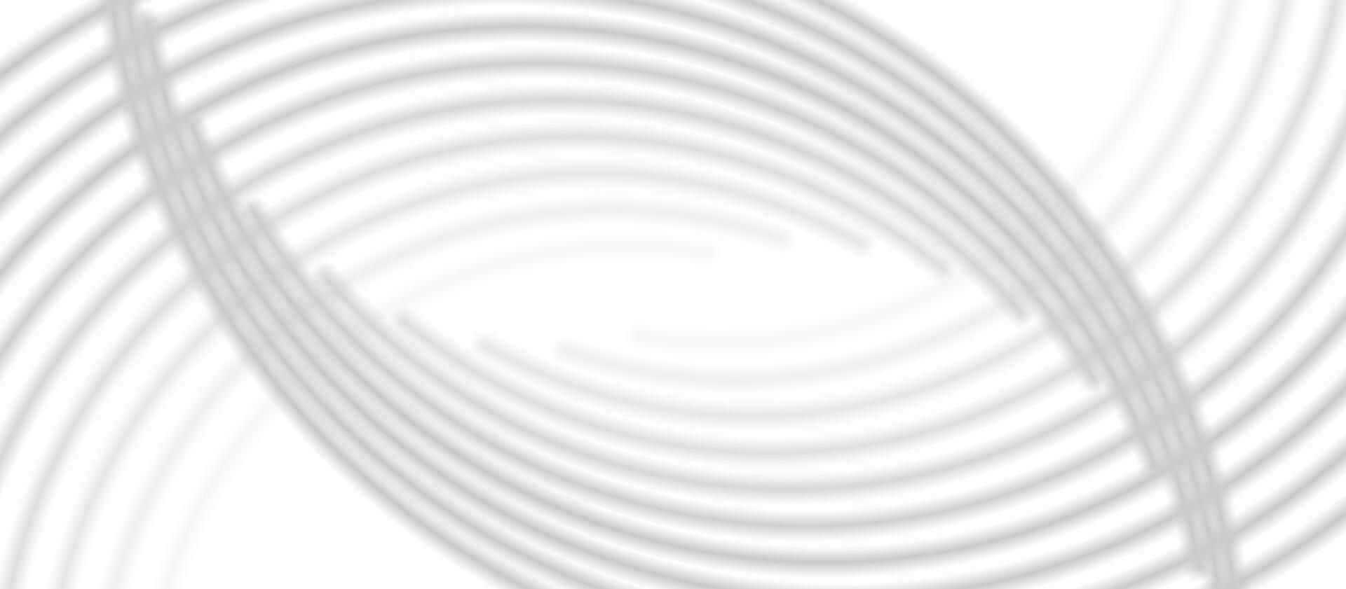 Grey smooth round lines abstract geometric banner design vector