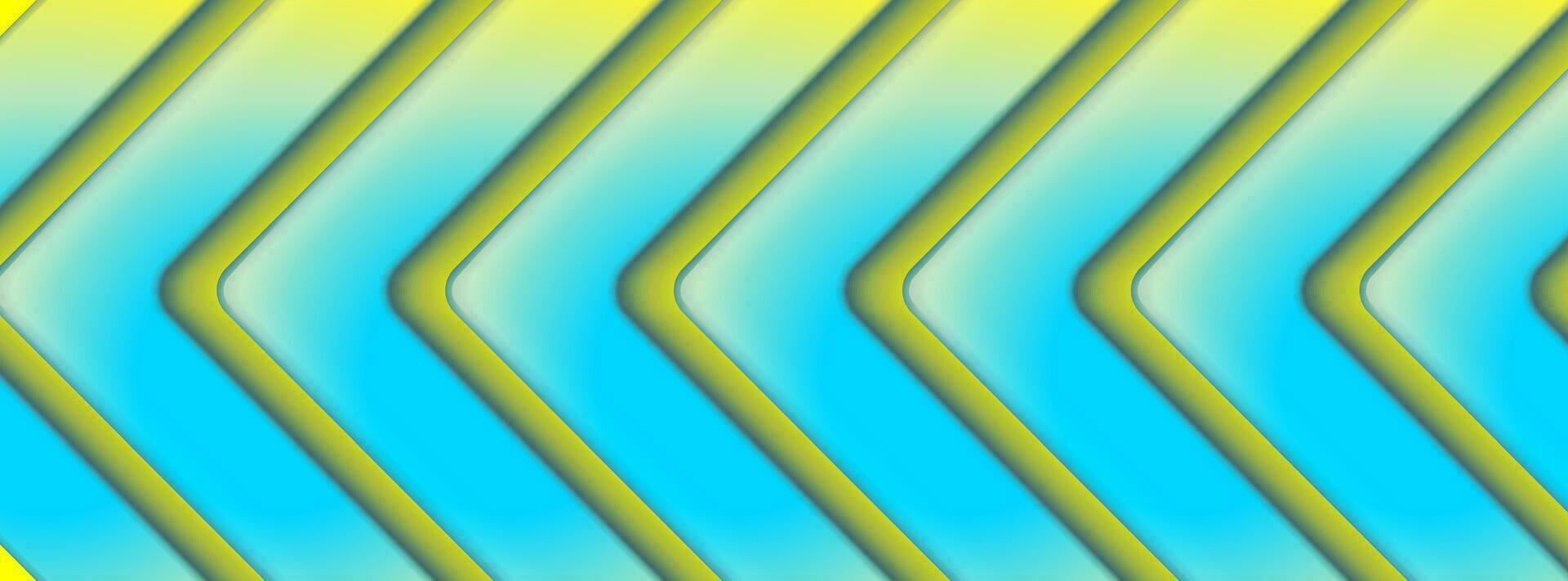 Bright yellow blue smooth arrows abstract tech background vector