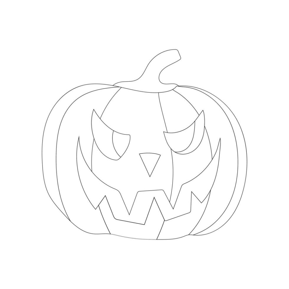 Pumpkin Halloween Coloring Page for Kids Vector