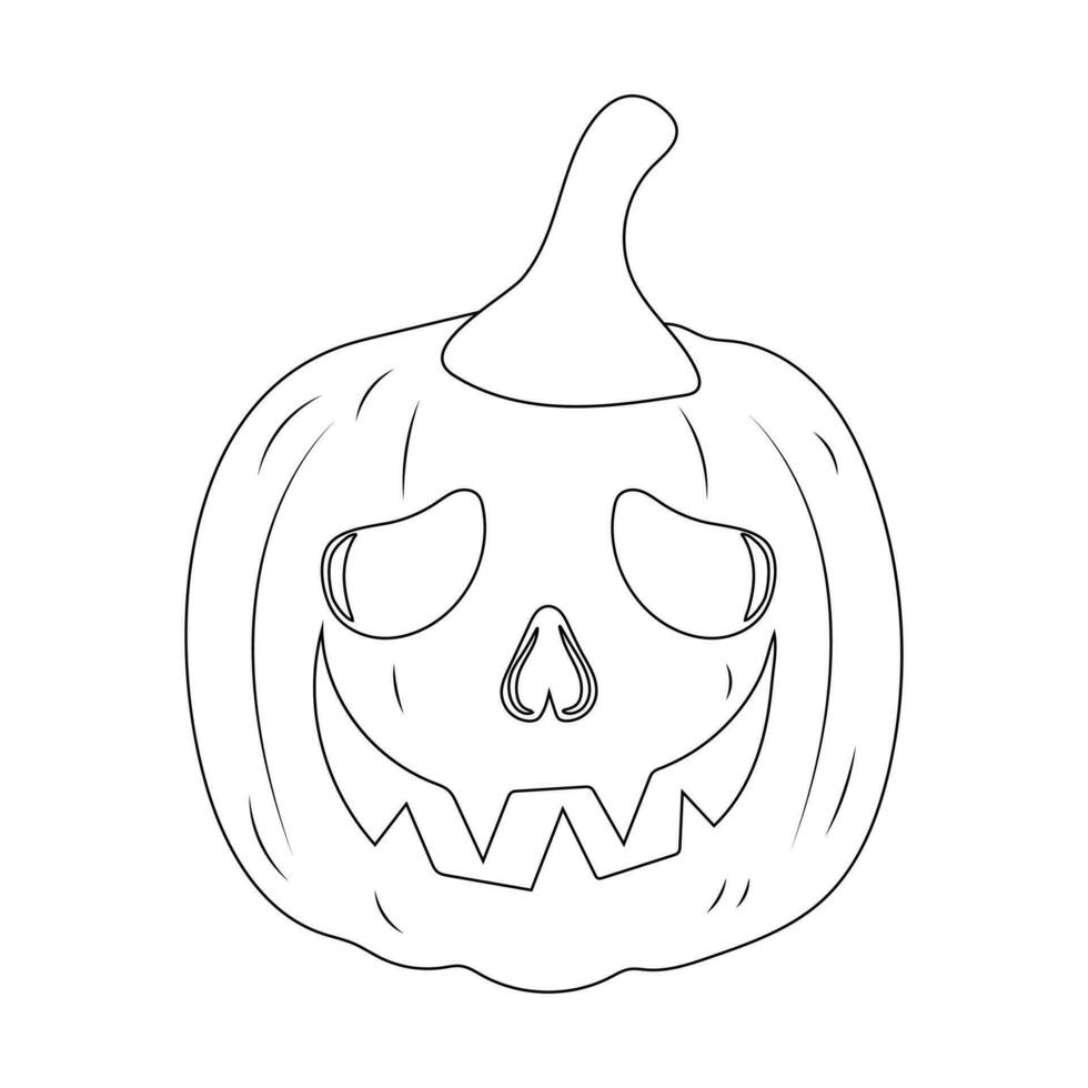 calabaza Víspera de Todos los Santos colorante página para niños vector