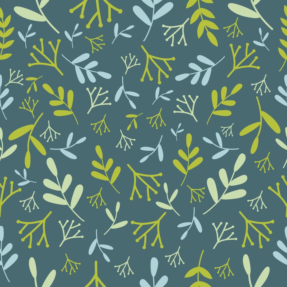 Beautiful seamless vintage floral pattern with flower. Trend print for textiles and wallpapers on isolated green background. vector