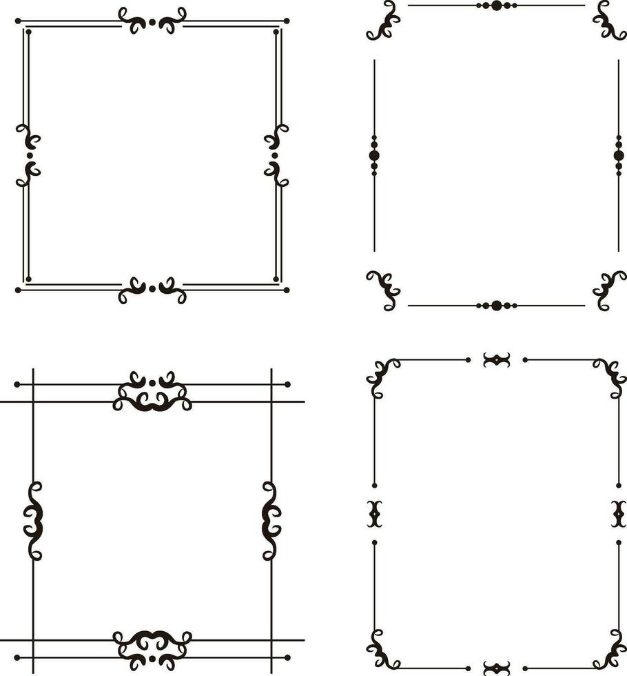 Clásico marco frontera estilo colección conjunto vector