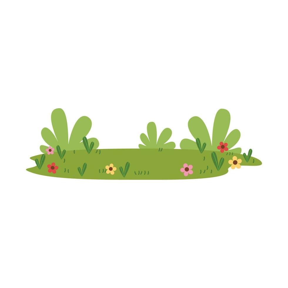 Meadow flowers grass isolated vector illustration