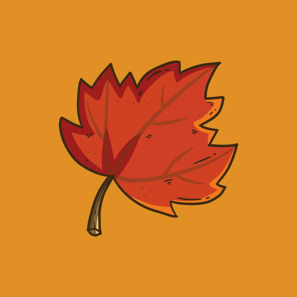 Cartoon Illustration of maple leaf. Autumn maple tree leaf for the design of greeting cards, holiday banners, and posters. Autumn leaf cartoon illustration vector