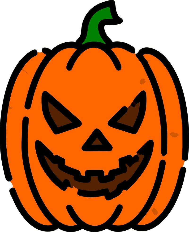 Orange pumpkin with smile for Halloween. Vector illustration.