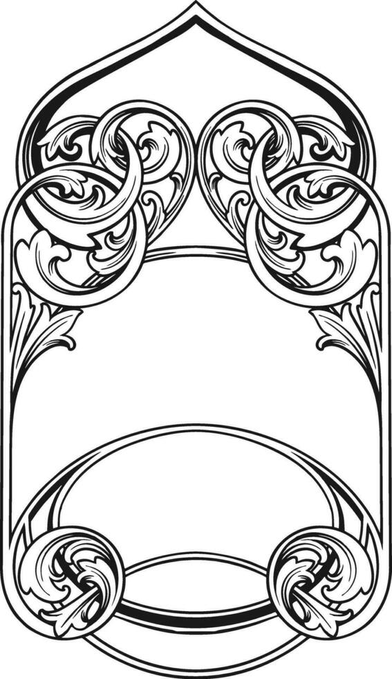 Vintage Art Nouveau artistry classic frames monochrome vector illustrations for your work logo, merchandise t-shirt, stickers and label designs, poster, greeting cards advertising business company