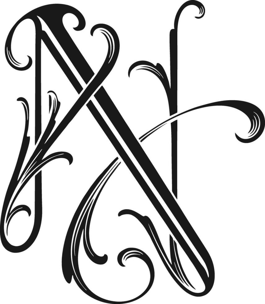 Crest elegance N letter monogram logo outline vector illustrations for your work logo, merchandise t-shirt, stickers and label designs, poster, greeting cards advertising business company or brands.