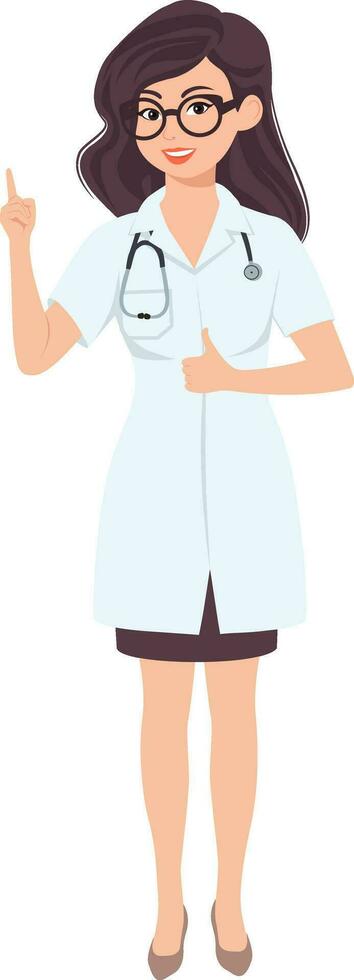 Doctors with stethoscope set in different poses.Vector illustration. vector