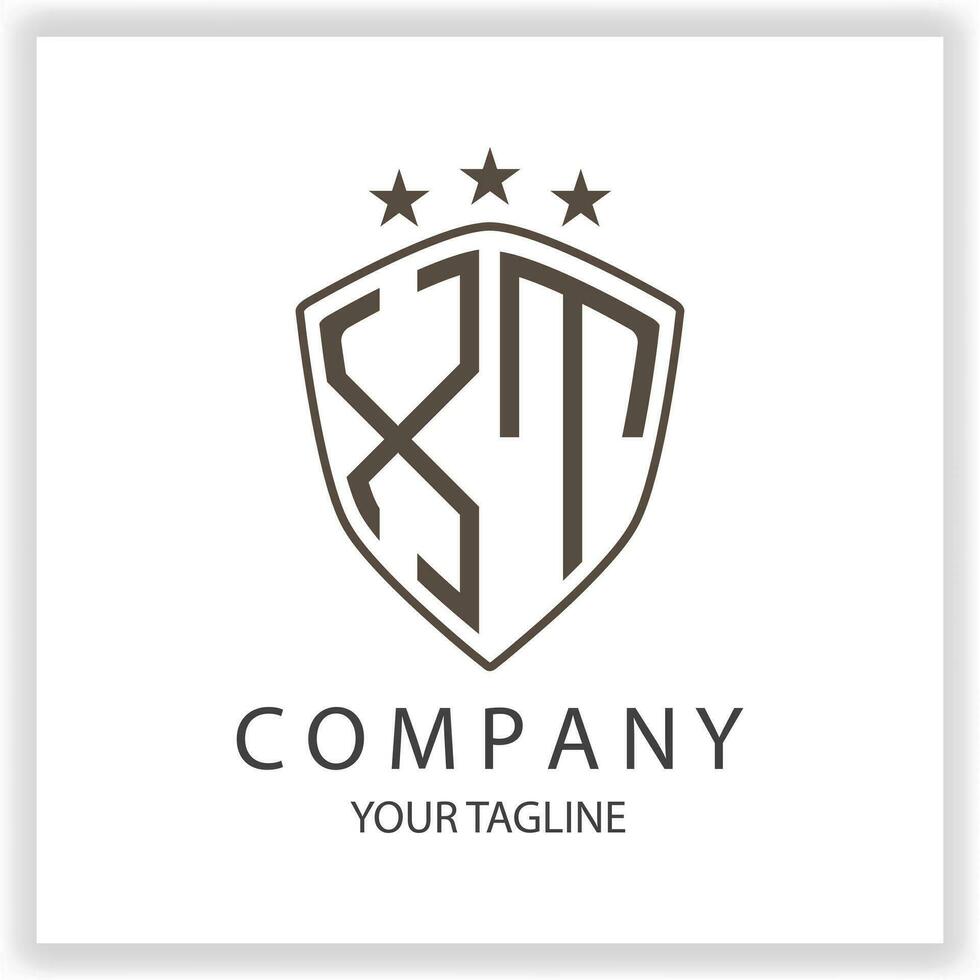 XT Logo monogram with shield shape isolated black colors on outline design template premium elegant template vector eps 10