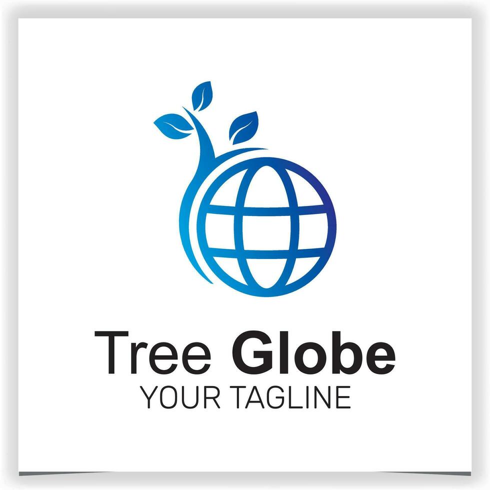 tree globe logo icon premium elegant template vector eps 10