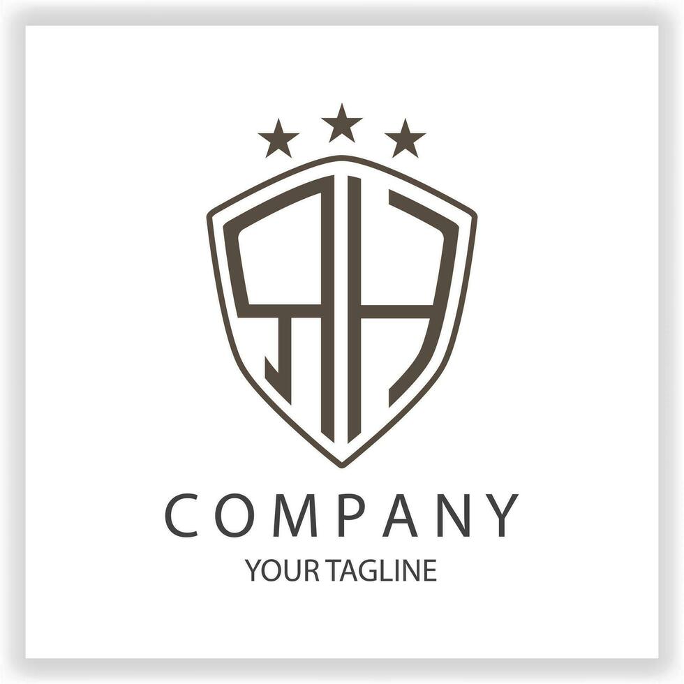 RH Logo monogram with shield shape isolated black colors on outline design template premium elegant template vector eps 10