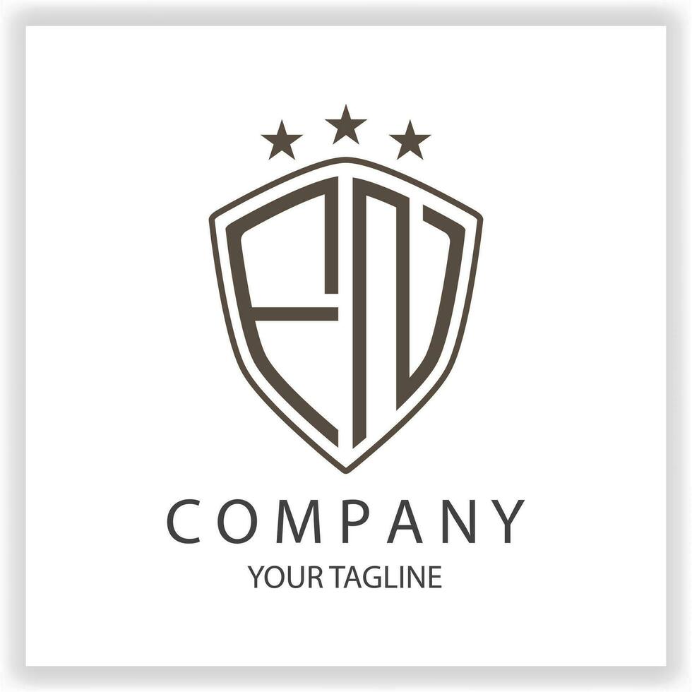 FN Logo monogram with shield shape isolated black colors on outline design template premium elegant template vector eps 10