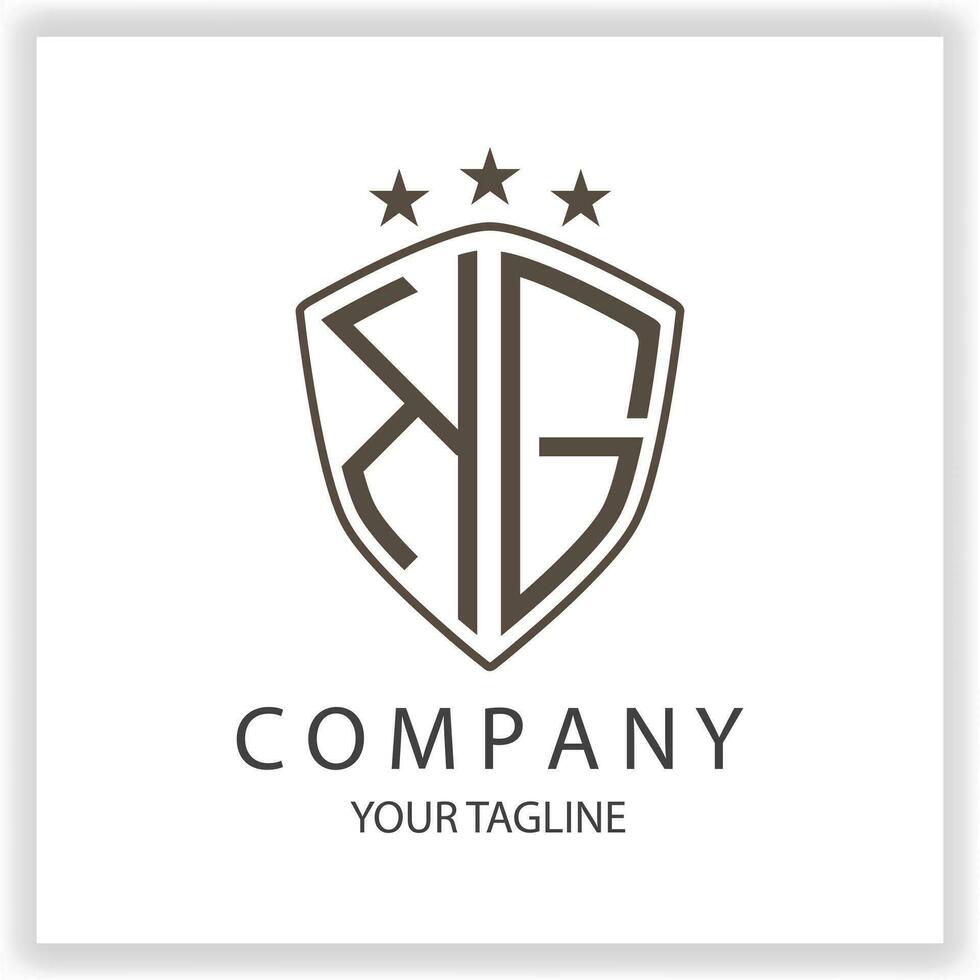 KG Logo monogram with shield shape isolated black colors on outline design template premium elegant template vector eps 10
