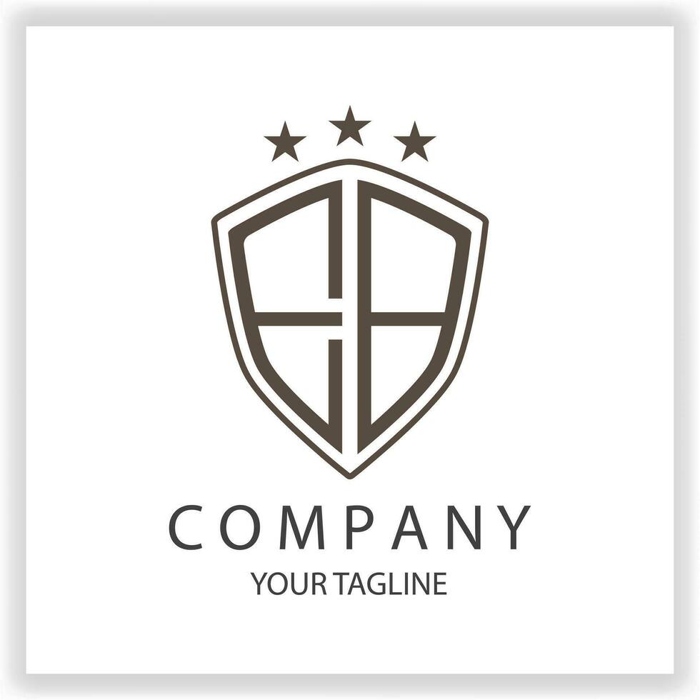 EB Logo monogram with shield shape isolated black colors on outline design template premium elegant template vector eps 10