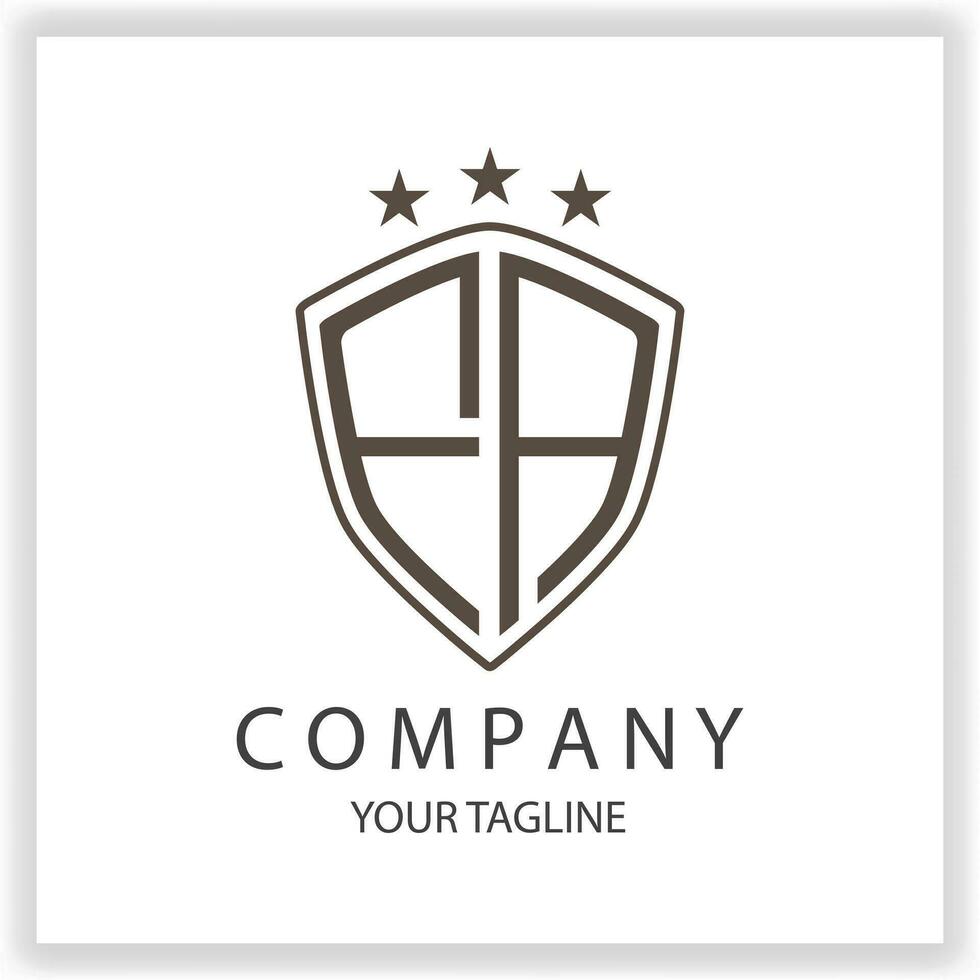 FA Logo monogram with shield shape isolated black colors on outline design template premium elegant template vector eps 10